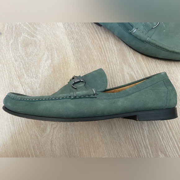 Peter Millar Men’s Suede Bit Loafers Green 11.5 Preppy Classic Business Dress - Picture 13 of 14